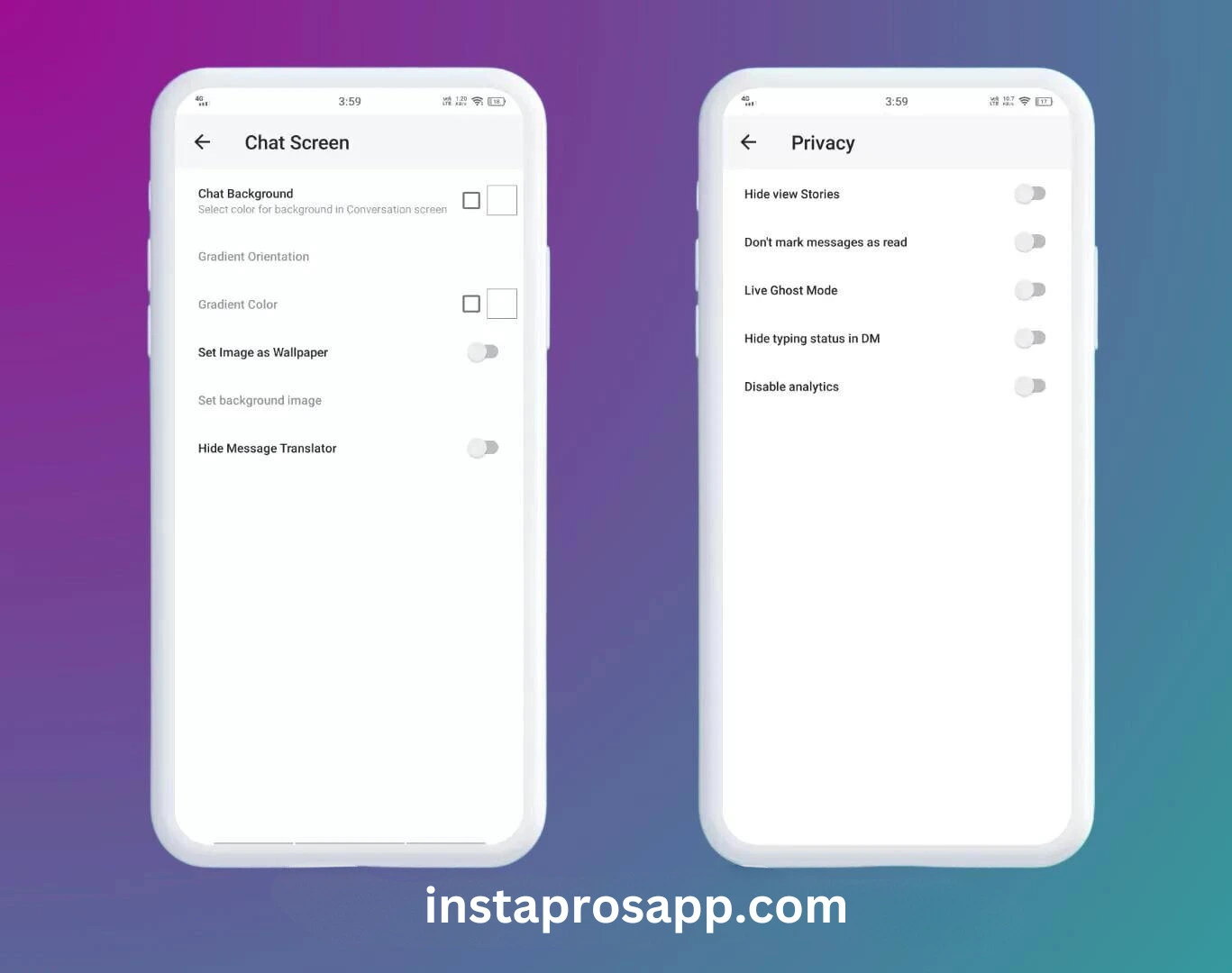 Instagram Pro Apk with the privacy and chat